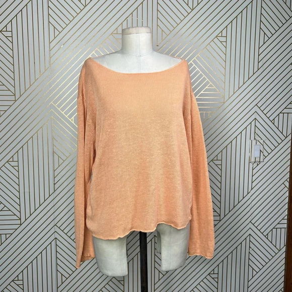 Eileen Fisher Vintage 100% Linen‎ Sweater in Orange Size US Large - Picture 1 of 11